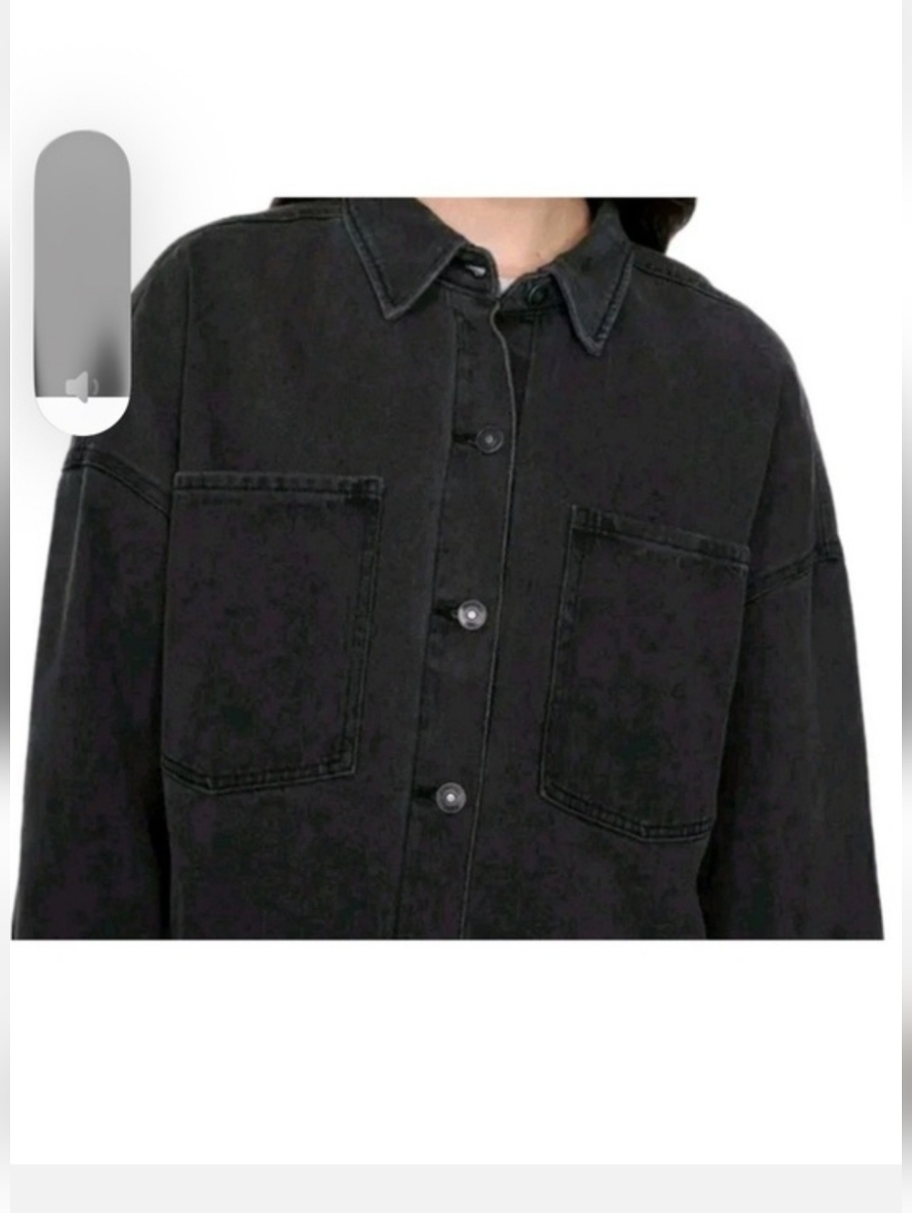 NWT Hudson Jeans Denim Jacket (Shacket)‎ Black Oversized XL - Picture 4 of 6